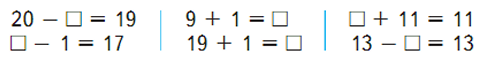 20 - ... = 19