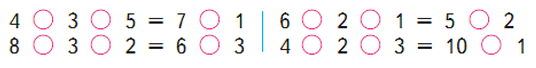 4 ... 3 ... 5 = 7 ... 1