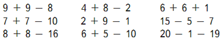 9 + 9 - 8 = 10  1  2   77  11