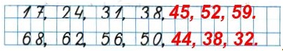 17, 24, 31, 38,...   2   2 