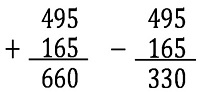 ,       495  165,   660, 330  98  3  2 
