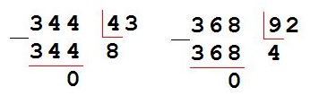  57   344 : 43, 368 : 92  4  2 