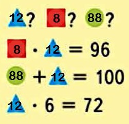 квадрат * треугольник  = 96 математика 4 класс стр 36