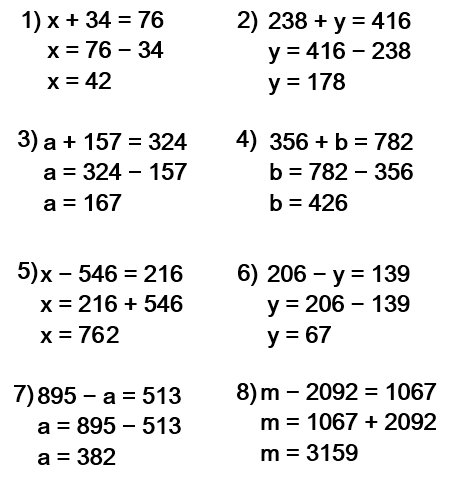  5   269.  : 1)  + 34 = 76 2) 238 +  = 416