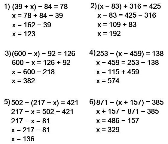  5   272.  : 1) (39 + ) - 84 = 78